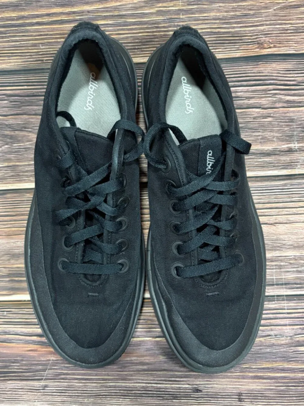 Allbirds Canvas Piper Shoes Men's Natural Black Lace‎ Up Casual Size 11